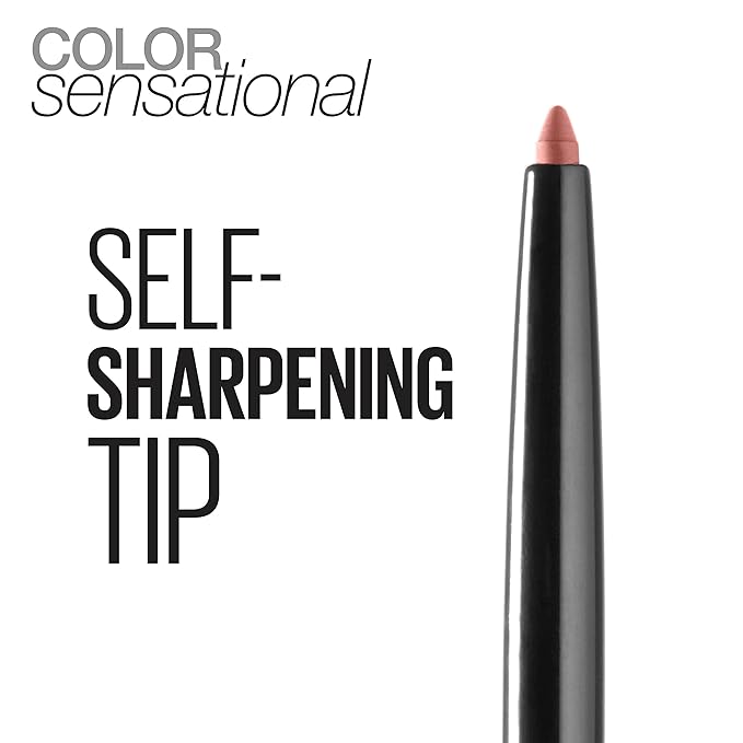 Maybelline Color Sensational Shaping Lip Liner with Self-Sharpening Tip, Totally Toffee, Nude, 1 Count