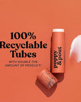 Poppy & Pout Pomegranate Peach Jumbo Lip Balm | All Natural Lip Balms & Moisturizers | Hydrates with Beeswax, Vitamin E, Organic Coconut Oil | Cruelty-Free | Lip Balm in Recyclable Cardboard Tube