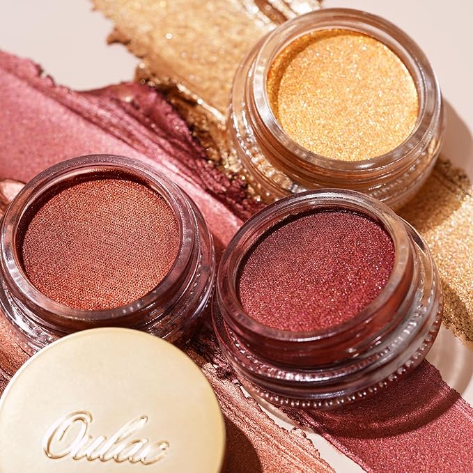 Oulac Gold Cream Eyeshadow - Highly Pigmented Natural Sombra de Ojos, Waterproof & Long Lasting with Moisturizing Formula, Shimmer Glitter Eye Makeup, 6g (21)