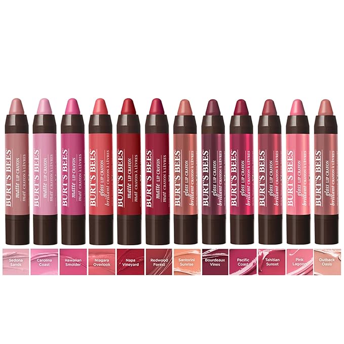 Burt's Bees 100% Natural Moisturizing Gloss Lip Crayon, Tahitian Sunset - 1 Crayon (Pack of 2)