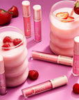 Juvia's Place Smoothie Lip Gloss Pink Melon - Hydrating Cream Lipgloss with Pink & Mauve Tones - Non Sticky Plumping Glosses - High Shine Lipgloss for Women - Lip Plumper with Cocoa Butter & Chia Oil