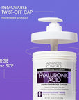 Advanced Clinicals Hyaluronic Acid Moisturizer Body Cream W/Vitamin E | Hydrating Cream & Body Lotion For Women & Men To Help Improve Look of Wrinkles, Dry Skin, Crepey Looking Skin, 16OZ, 2-Pack