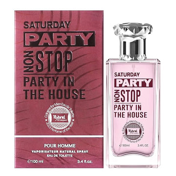Hybrid & Company Saturday Party Non Stop Red Non Stop Part In The House Pour Homme Eau De Toilette Natural Spray Vaporisateur,3.4FL.OZ