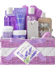 Mother's Day Gift for Mom Spa Gift Baskets for Women Bath lavender gifts spa gift set Basket For Women & Men, Luxury Self Care Home Spa Kit Lavender Bath Gift Basket 20Pcs Bath Gift Set