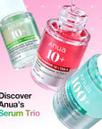 Anua Serum Discovery Trio, Mini Face Serum Travel Size Kit with Hyaluronic Acid, Niacinamide & Azelaic Acid, Hydrating Soothing Gift Set for Women, Korean Skincare Set -10ml/0.33fl.oz × 3EA