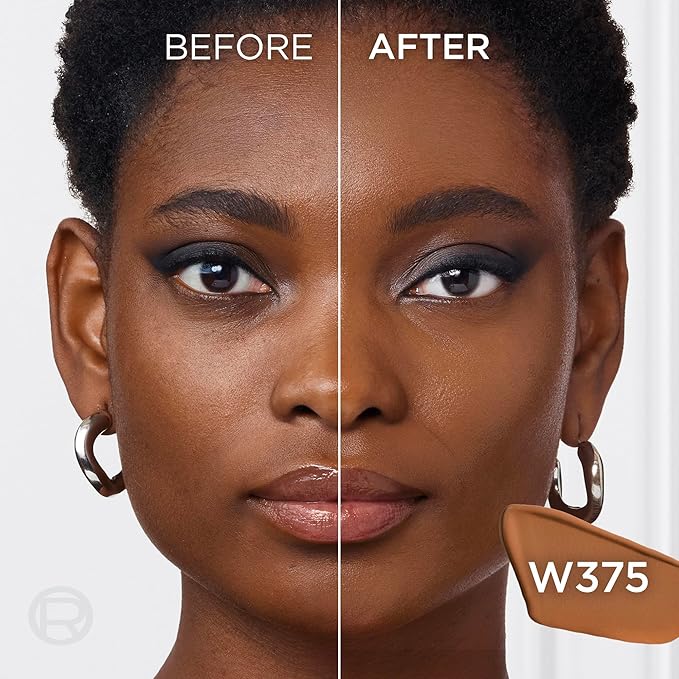 L'Oreal Paris Infallible Skin Ink 2-in-1 Foundation Concealer Hybrid Face Makeup, up to 48HR Transfer-Resistant with Buildable Light to Full Coverage, 375 Tan Warm