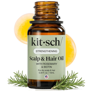 Kitsch Rosemary Oil for Hair Growth – Hair Oil with Biotin, Castor & Jojoba – Pre-Wash Scalp Oil for Hair Care – Lavender Scent – 10mL