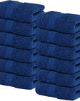 Infinitee Xclusives Luxury Wash Cloths for Showering [13x13] – 100% Cotton Washcloths [Pack of 12], Soft and Absorbent Face Towels for Bathroom Wash Clothes, Gym, and Spa (Tranquil Navy)