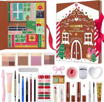Makeup Advent Calendar 2025, 24 Days Christmas Gift Makeup Sets For Women, UCANBE 2025 Xmas Countdown Calendar Full Makeup Kits Beauty Makeup & Cosmetic For Teens, Girls Gift