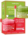 Apple, Pear, Cherry & Mint Lip Mask and Scrub - Dermatologist Tested, Hydrating & Exfoliating, Korean Skin Care, Nourishes, Softens & Brightens Lips - Vegan & Natural - 1 Pack