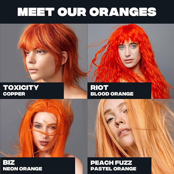 Good Dye Young Semi-Permanent Hair Color, Vegan and Cruelty-Free Orange Hair Dye, Last up to 24 Washes, Non-Damaging Conditioning Hair Color (5FL OZ, Riot)