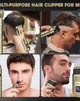 Professional Hair Clippers for Men, Cordless Beard Trimmer, Nose & Ear Hair Trimmer, Electric Shavers Barber Kit with LED Display, Hair Cutting Kit with Case, for Barber, Mens Gift