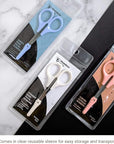 Scissors with Cap- Self Care - Hair Trimmer - Facial, Nose Hair, Eyebrow, Mustache & Beard Grooming - Curved Edge, Pink Short Cap