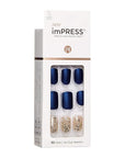 imPRESS Design, Press On Nails, Wannabe Star, Blue, Short, Size, Squoval, Shape, Includes 30 Nails, Prep Pad, Instructions Sheet, 1 Manicure Stick, 1 Mini File