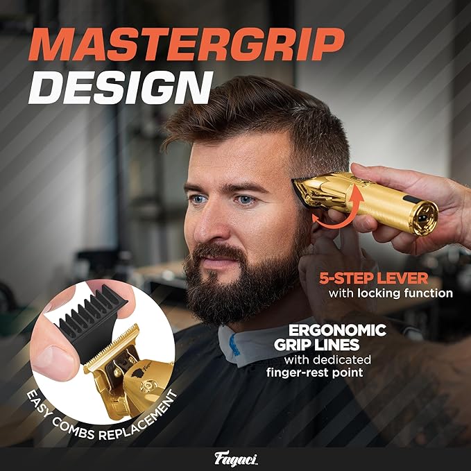 Fagaci Professional Hair Clippers for Men Set Turbo Power with Precise Cutting, Barber Clippers for Hair Cutting, Cordless Hair Clippers and Trimmers Set, Maquina de Cortar Cabello, Haircut Barber Kit