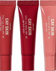 Cay Skin Isle Lip Balm SPF 30 – High Shine, Hydrating + Sheer Lip Gloss in Vanilla Brown Sugar Flavor – Formulated with Natural Ingredients for All Skin Tones – 3-Pack, Rose, Berry, Nude, 1.05 oz