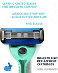 Preserve POPi Shave 5 Replacement Cartridges for Preserve POPi Shave 5 Razor (8 Count (Pack of 1))