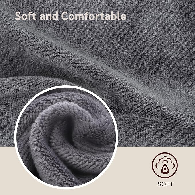 Nugilla Makeup Remover Cloth 12 x 12 Inch, Reusable Makeup Remover Towels for Washing Face, 6 Pack Washable Microfiber Face Cloth Fast Drying Washcloth, Grey