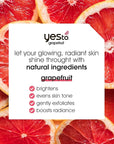 Yes To Face Wipes for Women and Men, Brightening Facial Cleansing Wipes for use as a Make Up Remover, Cleaning, Soothing, Grapefruit (Pack of 2)