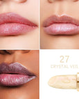 Oulac Metallic Light Pink & Sheer Lipstick Set - 2PCS Vegan Lightweight Hydrating Formula with High Impact Lip Color for Full Coverage Lip Makeup, Christmas Gifts for Women, 13+27