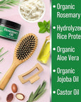 Rosemary Oil for Hair Growth Hydrating Mask for Dry Damaged Hair, Curly, Frizzy or Color Treated. Rosemary Scalp Treatment for Women, Men. Use Overnight, Leave In