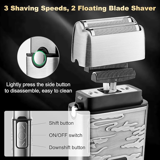Hair Clippers for Man T-Blade Trimmer Nose Hair Trimmer Electric Shaver Set, Professional 4 in 1 Barber Clippers Set for Haircut, Men’s Grooming Kit with LCD Display, Ideal Gift for Him