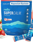 Nello Supercalm Powdered Drink Mix, Cortisol Reducer*, Sleep Aid Supplement, L Theanine, Ksm-66 Ashwagandha, Magnesium Glycinate, Vitamin D 3, No Sugar, Non GMO, 20 Ct, Strawberries & Cream