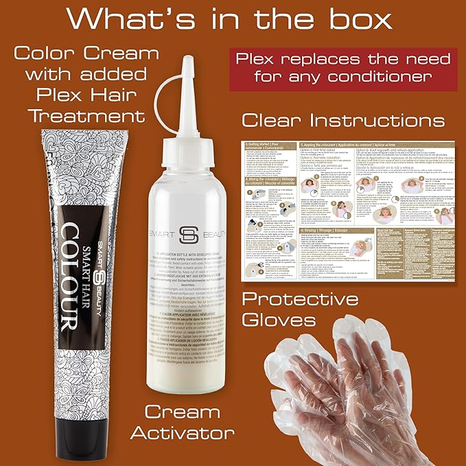 Smart Beauty Ginger Hair Dye, Permanent with Plex Anti-Breakage Technology, Copper Red, PPD Free, Vegan, Cruelty Free