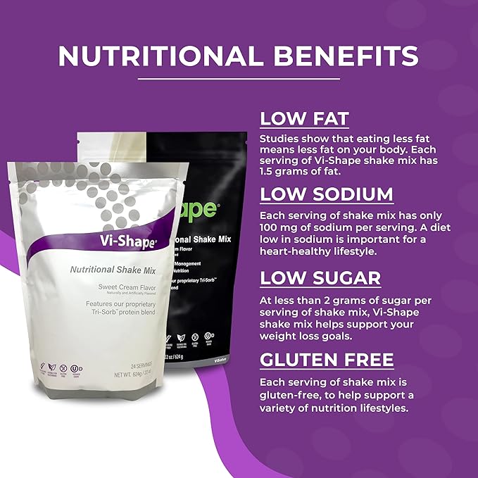 Vi Shape Original Nutritional Shake Mix Sweet Cream Flavor | 22oz (2 Bags, 48 Servings)