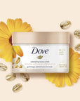 Dove Scrub for Silky Skin Oatmeal & Calendula Oil Body Scrub Exfoliates & Gives Lasting Nourishment 10.5 oz 4 Count