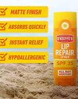 O'Keeffe's Lip Repair SPF 35 Lip Balm - Stick (3 Pack) - Sun-Safe Moisturizer for Extremely Cracked, Dry Lips