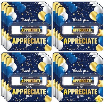 5 Pack Thank You Lip Balm Gifts Bulk, Blue Gold Moisturizing Nourishing Lip Balm Gifts, Appreciation Party Favor for Women Man Coworker Employee We Appreciate You Baby Shower Birthday Party Supplies
