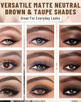2PCS 6 Colors Mini Naked Eyeshadow Palette Makeup with Brush Set Neutral Nude Eye Shadow Brown & Olive-colored Matte Shimmer Make Up Pallet with Mirror Highly Pigmented Travel Size Gift Kit