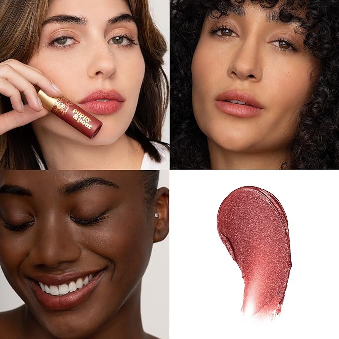 Poppy & Pout All Natural Lip Tint, Cardboard Tube, Hand-Filled, Beeswax, Vitamin E, Coconut Oil, Cruelty Free, All-Natural Shades (Penny)