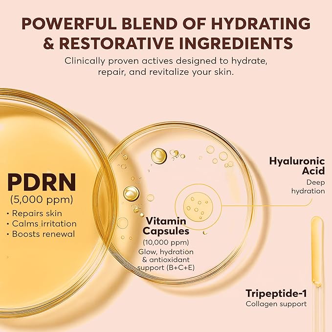 PDRN Salmon DNA Serum – Anti-Aging Face Serum with Hyaluronic Acid, Tripeptide & Vitamins (10,000ppm) – Hydrating Facial Serum for Blemishes, Collagen Boost & Fine Lines – Korean Skincare – 1 Fl Oz