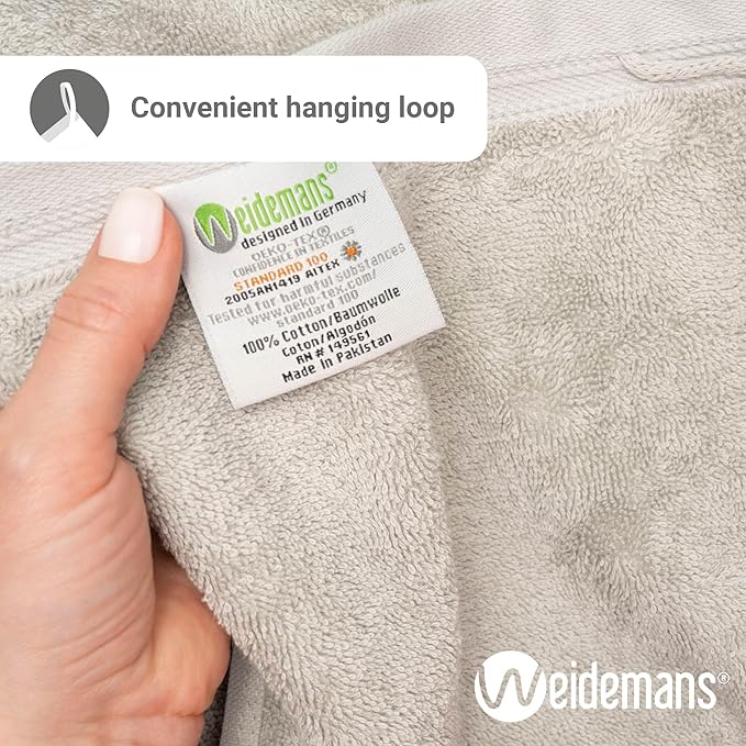 100% Cotton Washcloths Set 13” x 13” | Silver Towels | Set of 18 Ultra Soft and Highly Absorbent Washcloths Sets for Bathroom, Gym, Spa | Machine Washable Face Towel