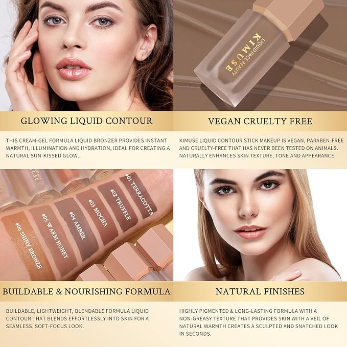 KIMUSE Soft Liquid Contour Stick, Glow Liquid Cream