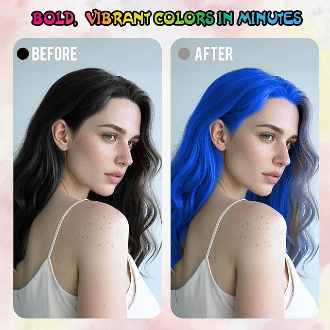 Temporary Hair Color Spray for Adults & Kids - Instant Blue Dye Alternative | Non-Sticky, Washable & Gentle Formula | Party, Halloween, Costume Makeup (150 ml)