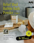 BRMUD Relief Mud Bubble Bath Powder | ATEEZ Pick| Hypoallergenic Mud Powder Bubble Bath w/ 98% Nature-Derived Ingredients | Moisturizing & Foaming Bath Oil Control for All Skin (Pack of 6, 1.76 oz)