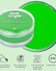 Blue Squid PRO Face Paint - Professional Water Based Single Cake Facepaint & Body Paints - SFX Makeup, Kids Adults Face Painting for Costume, Halloween, Cosplay - Classic Bright Green 90g / 3oz