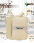 Waritex Egyptian Loofah Rectangular Body Scrubbers with Hand Strap, Exfoliating Bath Pads Made from Natural Egyptian Loofah Fibers, Gentle Deep Cleansing for Men and Women in Shower 3 Count (1 Pack)