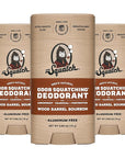 Dr. Squatch Natural Deodorant for Men 3 Pack Wood Barrel Bourbon – Odor-Squatching Men's Deodorant Aluminum Free (2.65 oz, 3 Pack)
