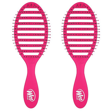 Wet Brush Speed Dry Hair Brush - Pink - Vented Design and Ultra Soft HeatFlex Bristles Are Blow Dry Safe With Ergonomic Handle Manages Tangle and Uncontrollable Hair - Pain-Free (Pack of 2)