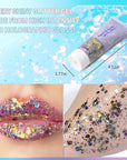 DAGEDA Carnival Body Glitter Gel, Holographic Face Glitter Rave Party Accessories, Chunky Glitters for Hair Eyes Nails, Cosmetic Laser Powder Festival Sequins Paint Makeup