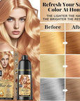 Natural Color Hair Dye Shampoo 3 IN 1, Instant Hair Coloring, Gray Coverage for Men & Women, Beard Dye Vegan Ammonia Free, Champú Para Canas Mujer & Hombre (GOLDEN COPPER BLONDE)