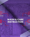 Infinitee Xclusives Luxury Wash Cloths for Showering [13x13] – 100% Cotton Washcloths [Pack of 12], Soft and Absorbent Face Towels for Bathroom Wash Clothes, Gym, and Spa (Profound Purple)