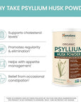 Himalaya Organic Psyllium Husk Powder, Daily Dietary Fiber Supplement, Regularity, Appetite Management, Certified Organic, Non-GMO, No Artificial Colors, Unflavored, 113 Teaspoon Supply, 24 Oz