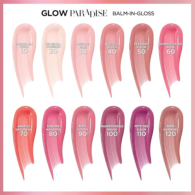 L'Oreal Paris Glow Paradise Hydrating Tinted Lip Balm-in-Gloss with Pomegranate Extract & Hyaluronic Acid, Ultra-Gentle, Non-Sticky Formula, Sublime Magenta, 0.23 fl oz