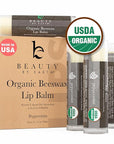 Organic Lip Balm Peppermint - 4 Pack Organic Lip Moisturizer