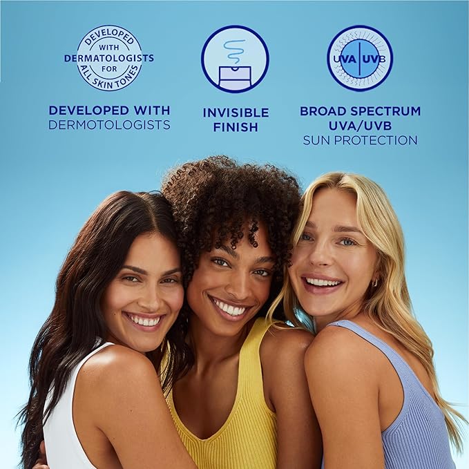 Coppertone Every Tone Invisible Finish Hydrating UV Defense Face Sunscreen SPF 60+ with Ceramides, Lightweight, Blends in Clear Sunscreen for All Skin Tones, 1.7 Fl Oz Pump Bottle